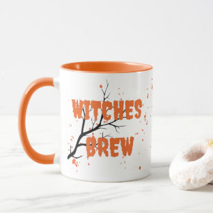 Modern Monogram Halloween Witches Brew Mug