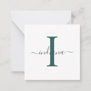 Modern Monogram Hand-Lettered Script Minimal Card