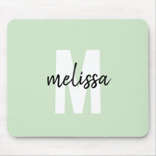 Modern Monogram Handwriting Brush Name Mouse Pad