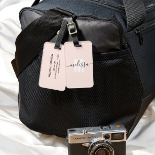 Modern Monogram Handwriting Name Luggage Tag