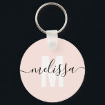Modern Monogram Handwriting Script Name Simple Key Ring<br><div class="desc">Modern monogram with handwriting script name.</div>