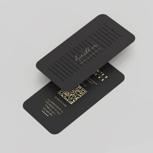 Modern Monogram Horticulture Black Gold Business Card