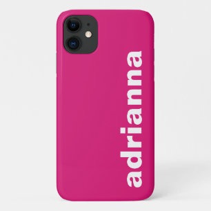 Modern Monogram Hot Pink iPhone 11 Case