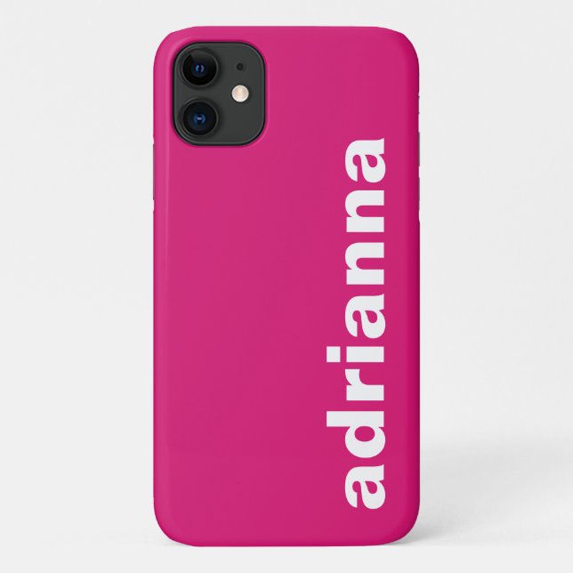 Modern Monogram Hot Pink Case-Mate iPhone Case (Back)