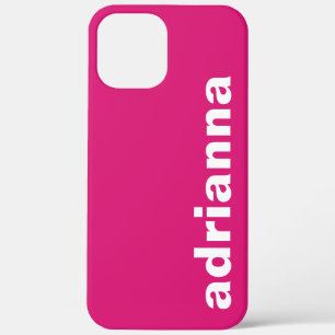 Modern Monogram Hot Pink iPhone 12 Pro Max Case