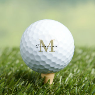 Modern Monogram Initial and Name Personalised Golf Balls