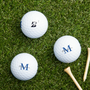 Modern Monogram Initial and Name Personalised Golf Balls