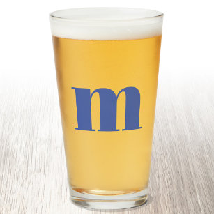 Modern Monogram Initial Beer Glass