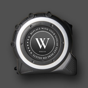 Modern Monogram Initial Construction Black White 1