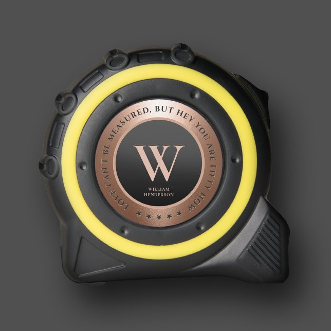 Modern Monogram Initial Copper Rosegold Funny 1 (Modern Monogram Initial Copper Rosegold Funny Tape Measure
)