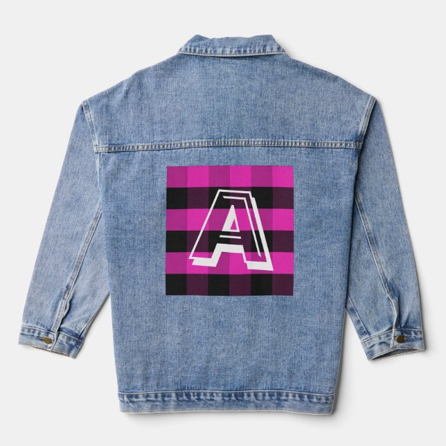 Modern Monogram Initial Custom Denim Jacket (Back)