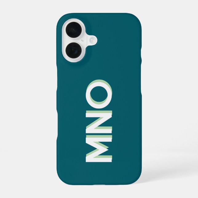 Modern Monogram Initial Drop Shadow iPhone 16 Case (Back)