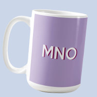 Modern Monogram Initial Drop Shadow Lilac