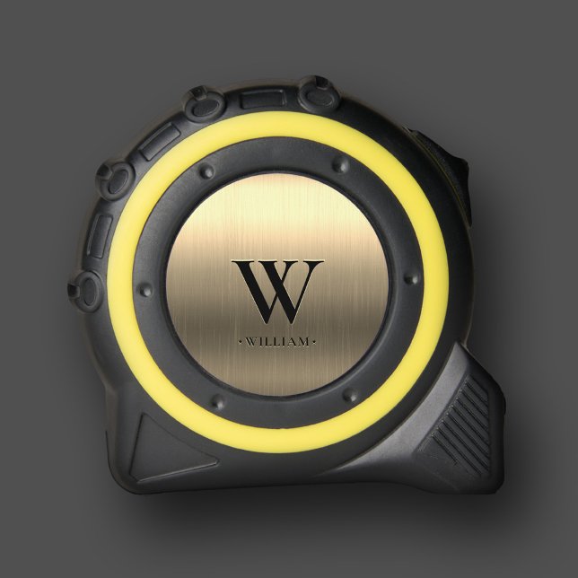 Modern Monogram Initial Elegant Metallic Gold 1 (Modern Monogram Initial Elegant Metallic Gold Tape Measure
)