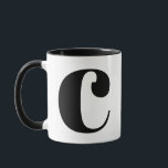Modern Monogram Initial Letter C Black and White Mug<br><div class="desc">Cute modern c monogram in black and white. If your preferred letter does not work on this mug,  please see the monogram mug collection for the letter you'd like or contact me.</div>
