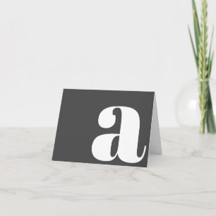 Modern Monogram Initial Letter Classic Black White Note Card
