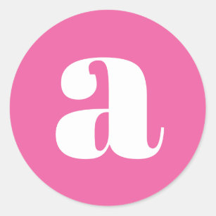 Modern Monogram Initial Letter Colourful Hot Pink Classic Round Sticker