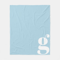 Modern Monogram Initial Letter Cute Light Blue