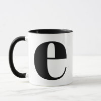Modern Monogram Initial Letter E Black and White