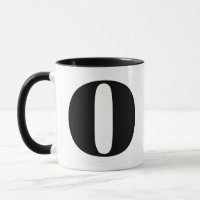 Modern Monogram Initial Letter O Black and White