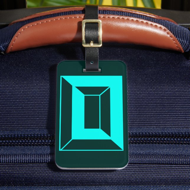 Modern Monogram Initial Letter O Luggage Tag (Front Insitu 2)