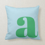 Modern Monogram Initial Letter Pastel Blue Green Cushion<br><div class="desc">Cute modern monogram with the first letter of your choosing,  in pastel blue and green.</div>