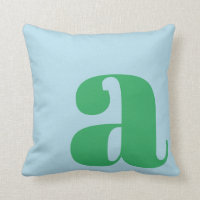 Modern Monogram Initial Letter Pastel Blue Green