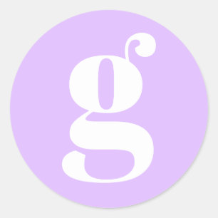 Modern Monogram Initial Letter Pastel Lavender Classic Round Sticker