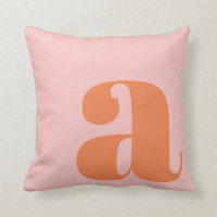 Modern Monogram Initial Letter Pastel Pink Orange
