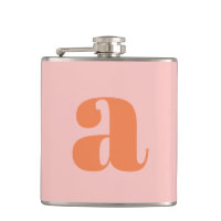 Modern Monogram Initial Letter Pink Orange Wedding