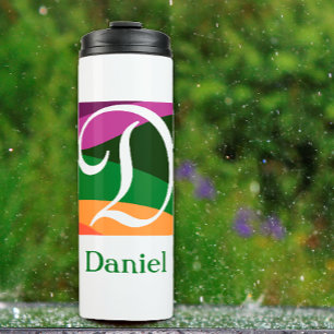 Modern Monogram Initial Letter purple  Thermal Tumbler