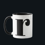 Modern Monogram Initial Letter r Black and White Mug<br><div class="desc">Cute modern r monogram in black and white. If your preferred letter does not work on this mug,  please see the monogram mug collection for the letter you'd like or contact me.</div>