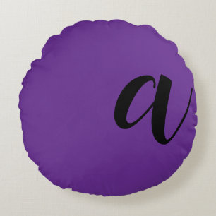 Modern monogram Initial letter Round Cushion
