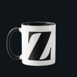 Modern Monogram Initial Letter Z Black and White Mug<br><div class="desc">Stylish modern z monogram in black and white. If your preferred letter does not work on this mug,  please see the monogram mug collection for the letter you'd like or contact me.</div>