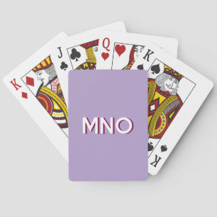 Modern Monogram Initial Lilac Playing Cards