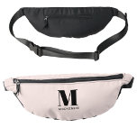 Modern Monogram Initial Name Blush Pink Bum Bags<br><div class="desc">Modern typography minimalist monogram initial design which can be changed to personalise.</div>