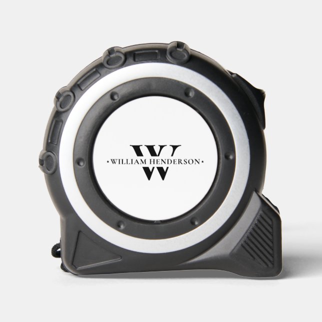 Modern Monogram Initial Professional Black White 1 (Front)
