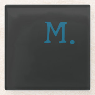Modern Monogram Initial Replace Add Yours Glass Coaster