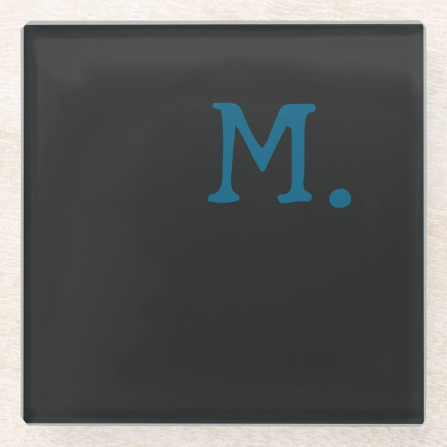 Modern Monogram Initial Replace Add Yours Glass Coaster (Front)