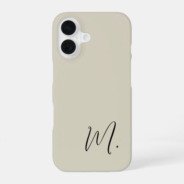 Modern Monogram Initial Replace Add Yours iPhone 16 Case (Back)