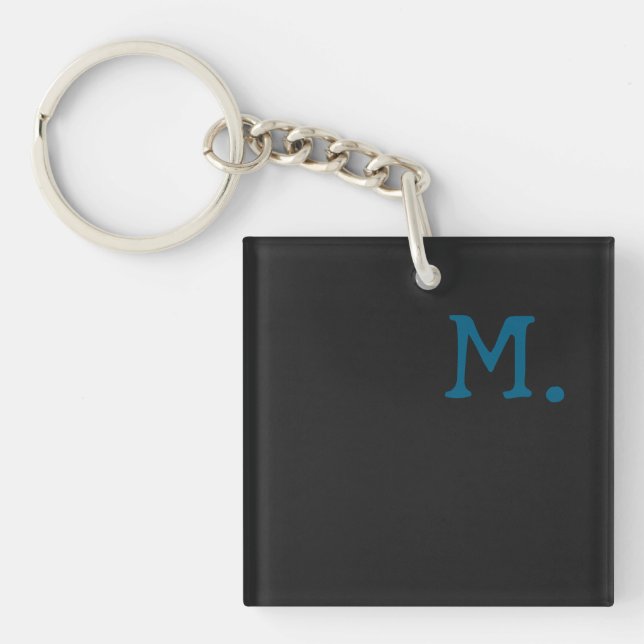 Modern Monogram Initial Replace Add Yours Key Ring (Front)