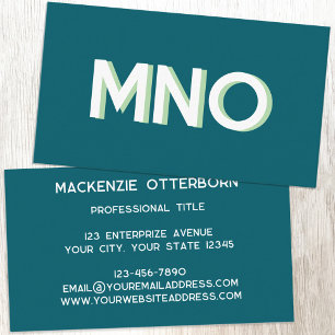 Modern Monogram Initials Drop Shadow Business Card