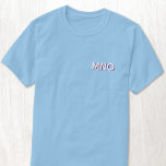 Modern Monogram Initials Drop Shadow Crest T-Shirt<br><div class="desc">Modern minimalist monogram initials drop shadow crest design which can be changed to personalise. White typography with a burgundy drop shadow.</div>