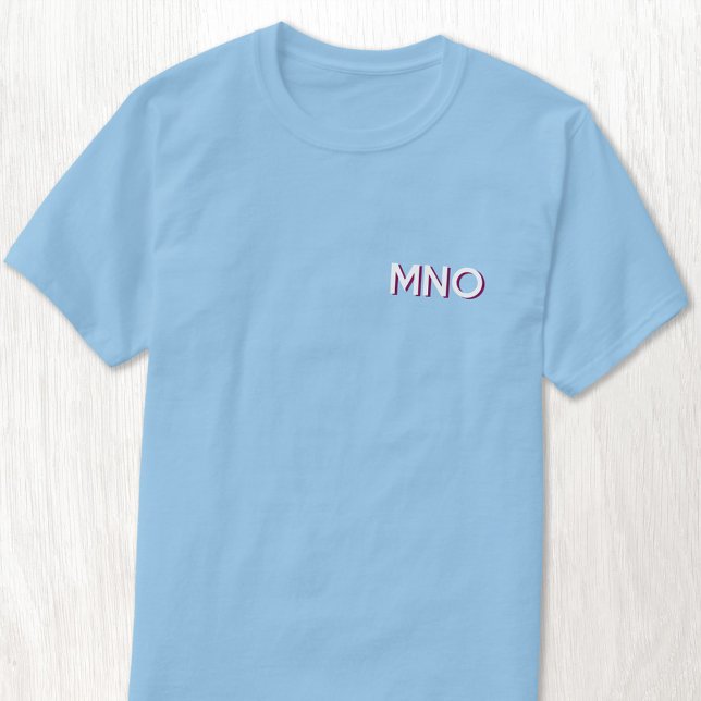 Modern Monogram Initials Drop Shadow Crest T-Shirt (Monogram initials drop shadow personalized crest t-shirt)