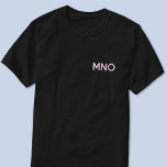 Modern Monogram Initials Drop Shadow Crest T-Shirt<br><div class="desc">Modern minimalist monogram initials drop shadow crest design which can be changed to personalise. White typography with a burgundy drop shadow.</div>