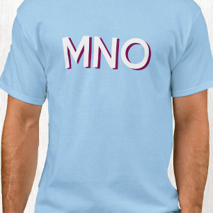 Modern Monogram Initials Drop Shadow T-Shirt