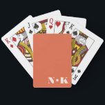 Modern Monogram Initials Orange Custom Wedding Playing Cards<br><div class="desc">Bold Minimalist Modern Monogram Wedding Playing Cards in Burnt Orange Sunset</div>