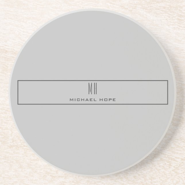 Modern Monogram Initials Professional Plain Simple Coaster (Front)