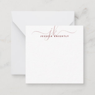 Modern Monogram Initials Script Burgundy Maroon Card