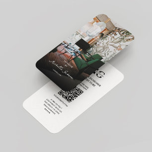 Modern Monogram Interior Designer Photo Business Card